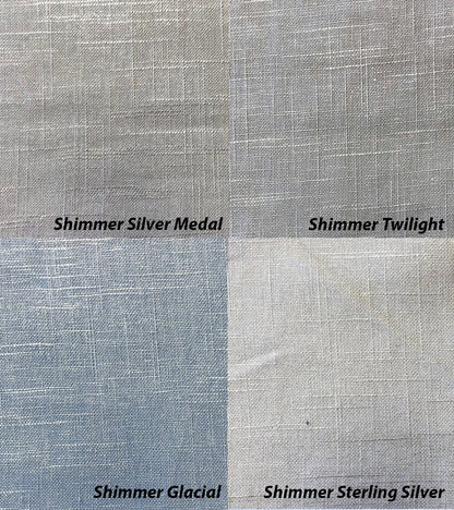4 Shimmery Colours Plain Linen Fabric Flat Roman Shade