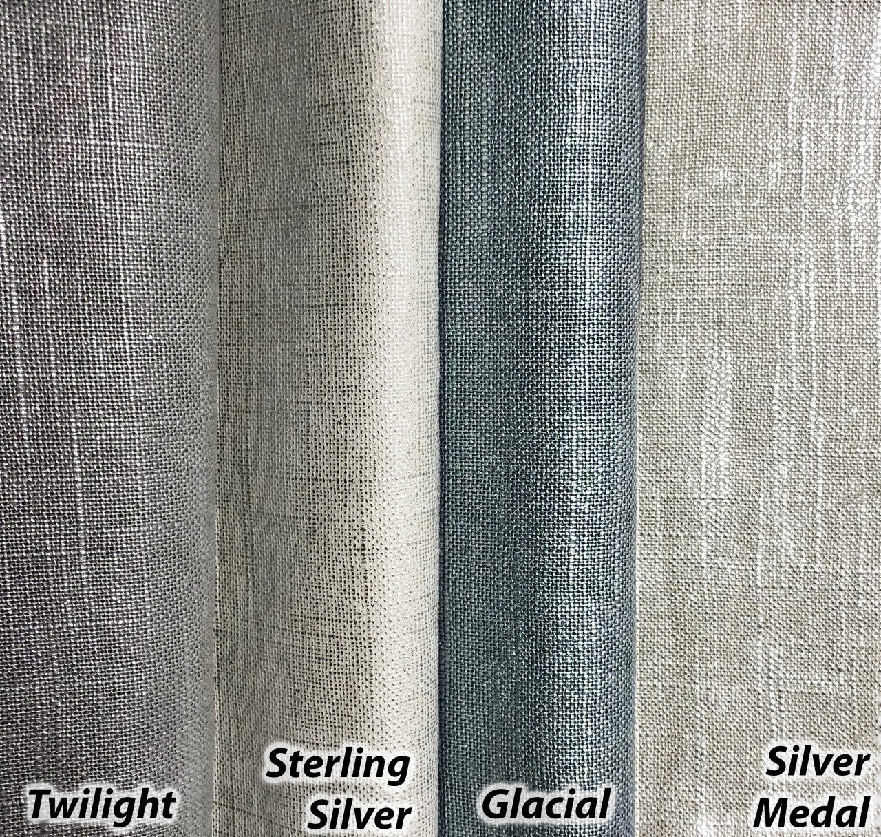 4 Shimmery Colours Plain Linen Fabric Flat Roman Shade