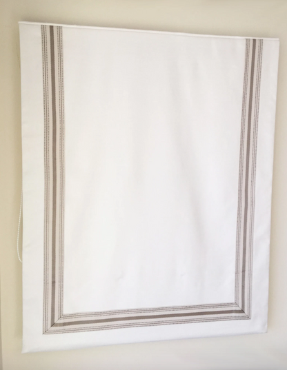 Relaxed Roman Shade, Custom roman shade, Decorative trim #922, roman shade with chain mechanism, Roman Shades for windows, window treatments