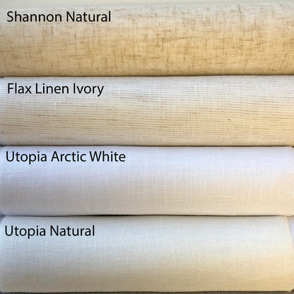 Sheer Linen Relaxed Roman Shade with Flat Folds — Custom Size, 8 Sheer Fabrics