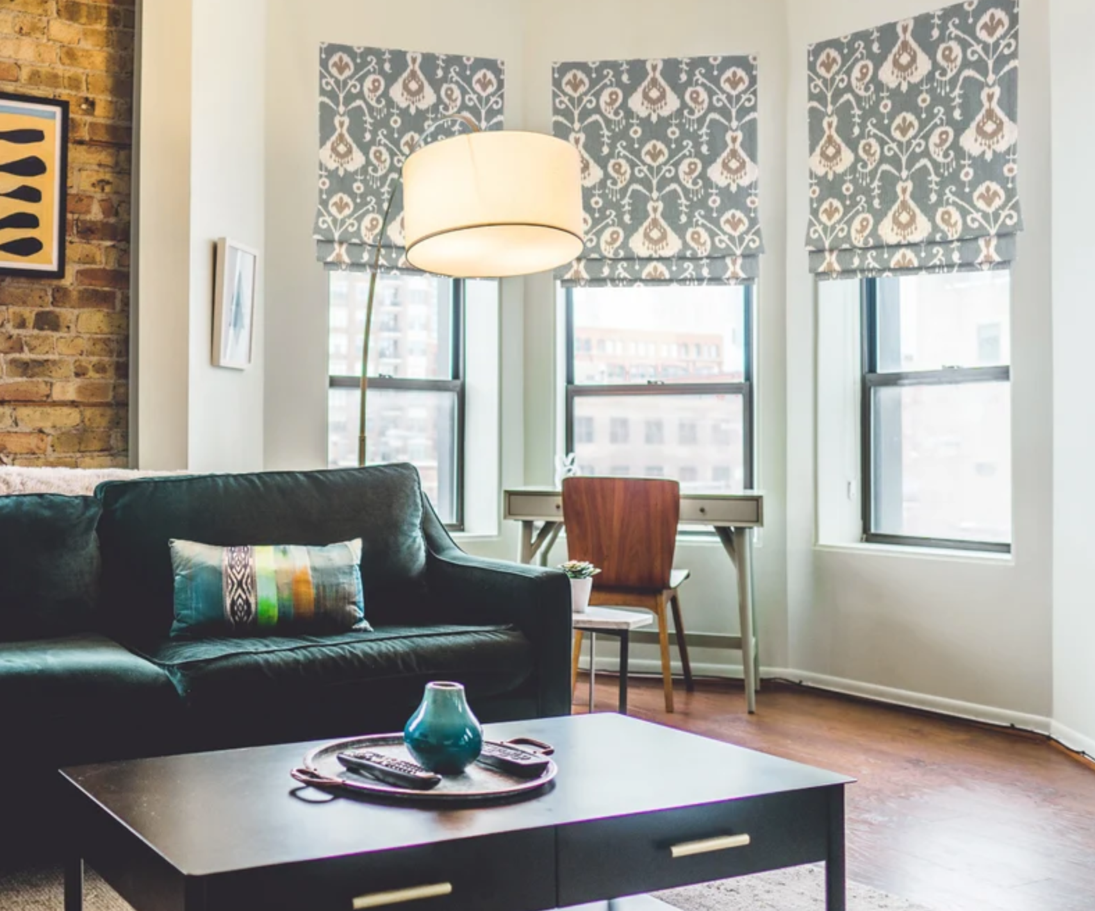 Roman shades for online living room