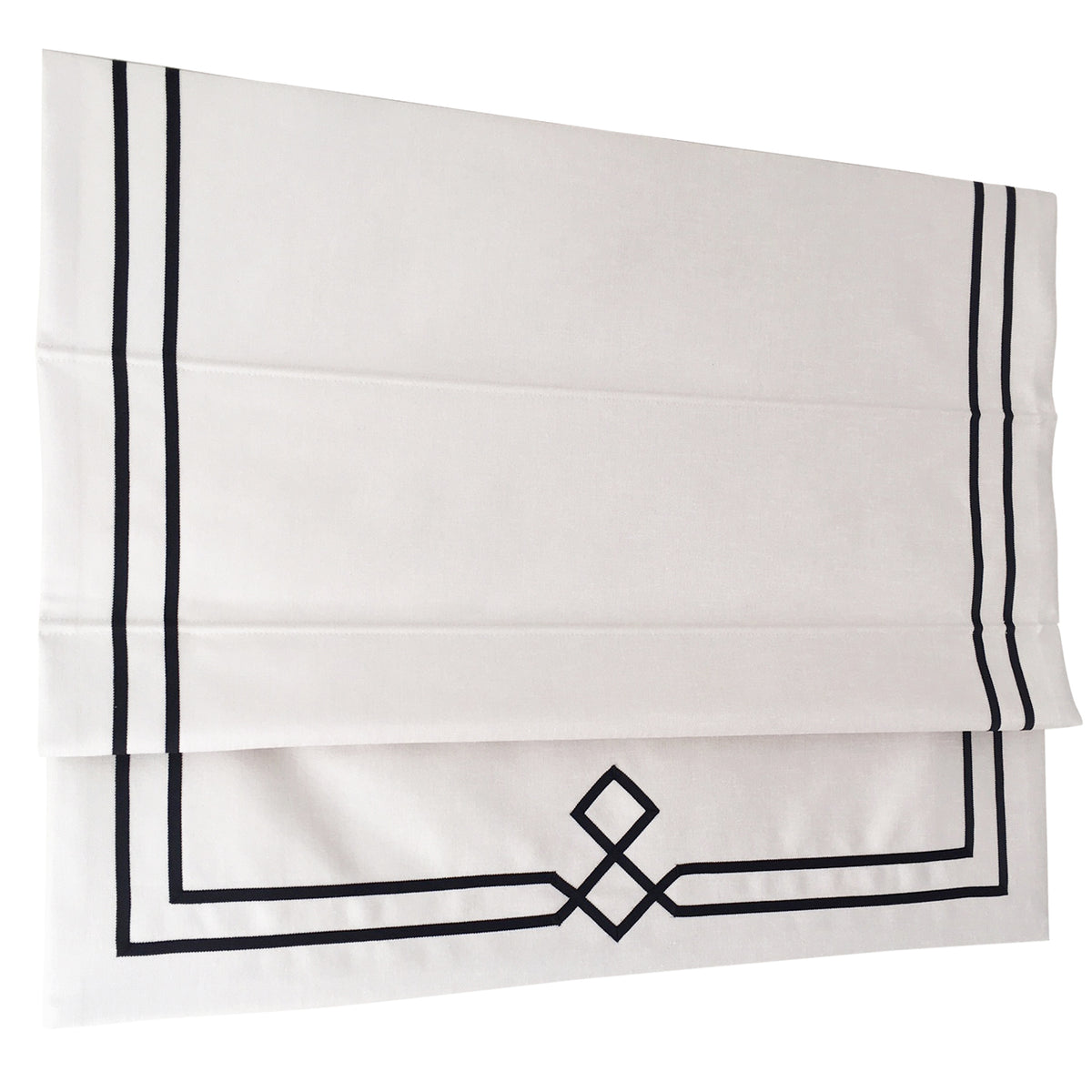 Custom Double Diamond Design and Border White and Black Shade