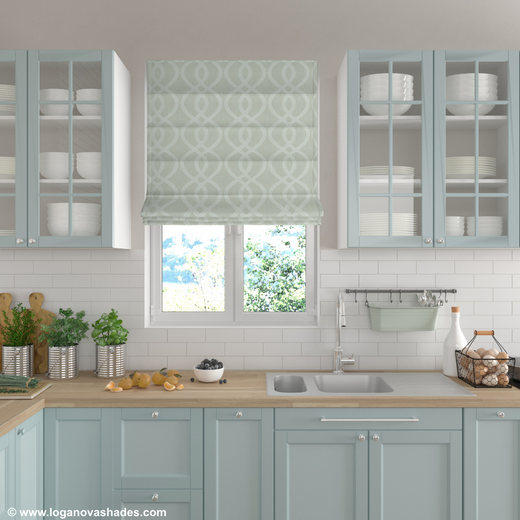 Custom Cascade Roman Shade 