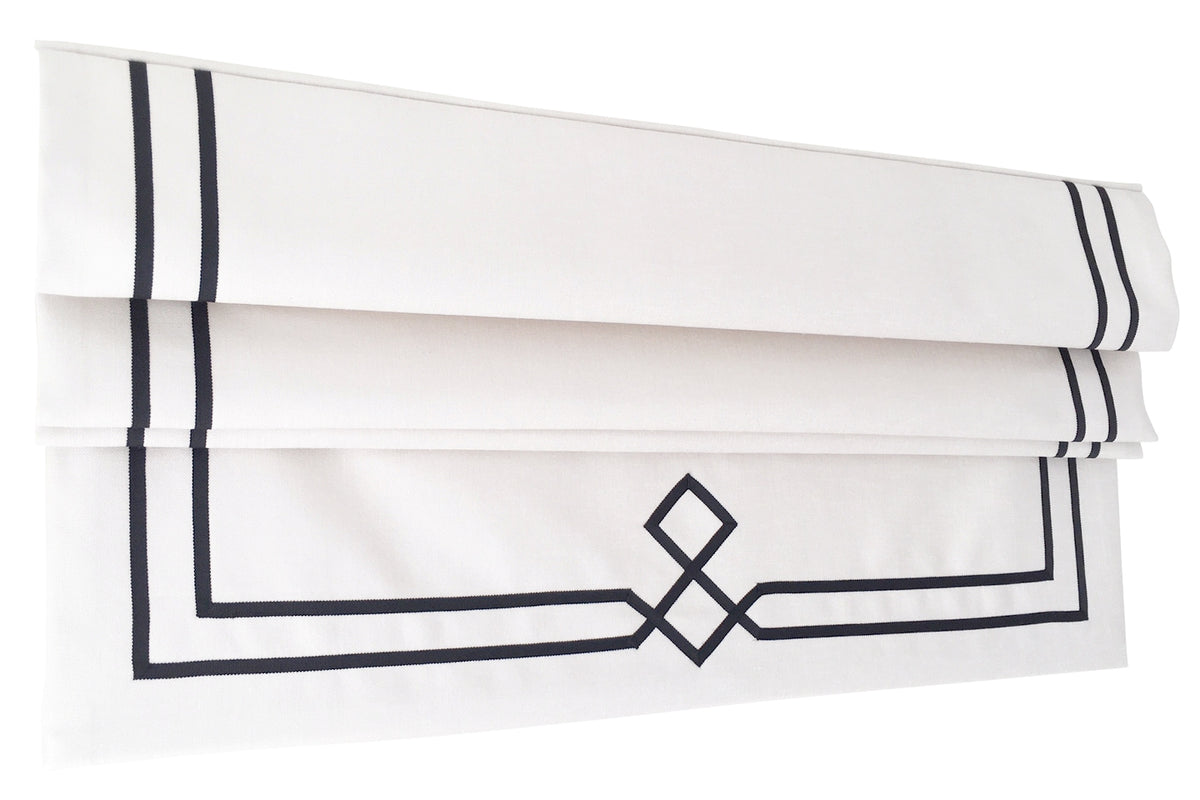 Custom Double Diamond Design and Border White and Black Shade
