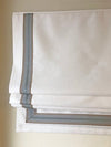 Relaxed Roman Shades "Tuscany Oyster with Decorative Trim", 100% linen roman shade with chain mechanism, custom shades, window treatments