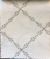 Custom Geometric Grey Embroidery Pattern Ryder Silver Relaxed Roman Shade