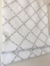 Custom Geometric Grey Embroidery Pattern Ryder Silver Relaxed Roman Shade