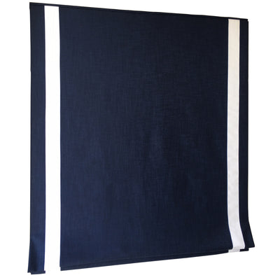 Indigo Chevalle Design 2 Sides Border Flat Roman Shade