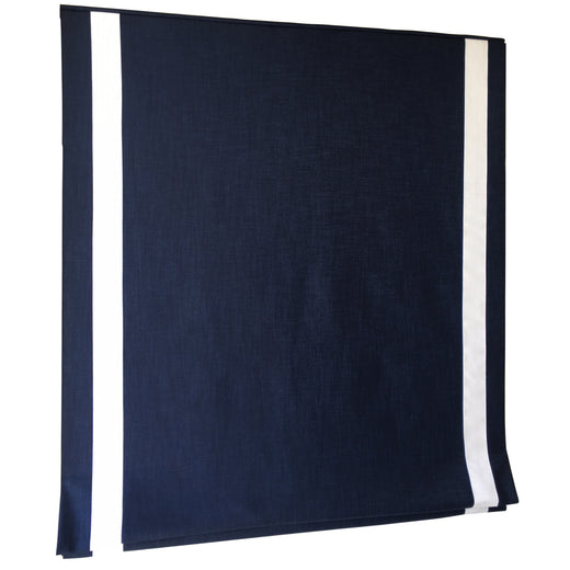 Indigo Chevalle Design 2 Sides Border Flat Roman Shade
