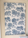 Blue French Style Pattern Flat Cotton Roman Shade